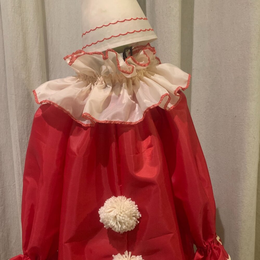 Pierrot Clown Halloween Costume vintage style cream and red NWOT - Picture 4 of 7